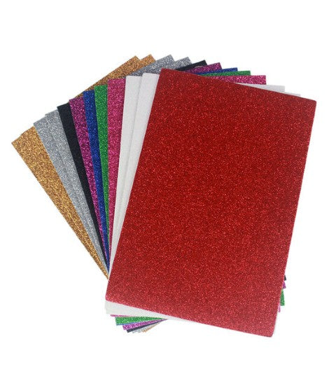 6" x 9" Self-Adhesive Foam Glitter Sheets -12 per pack
