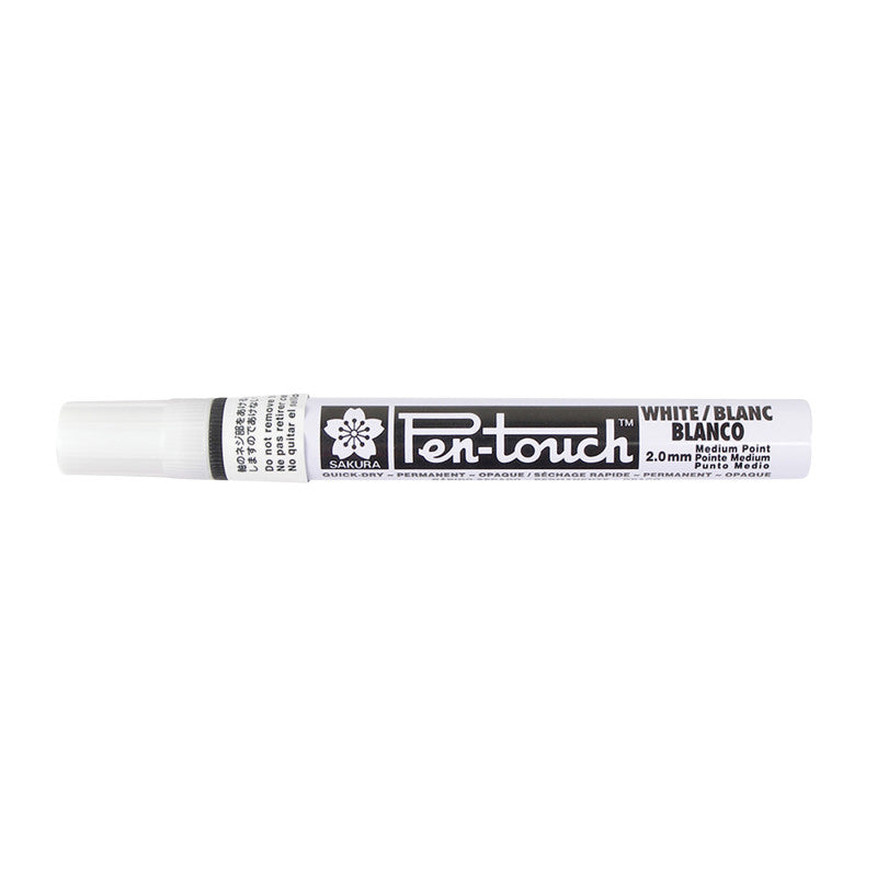 Pen-Touch Markers, 2.0mm Medium, White