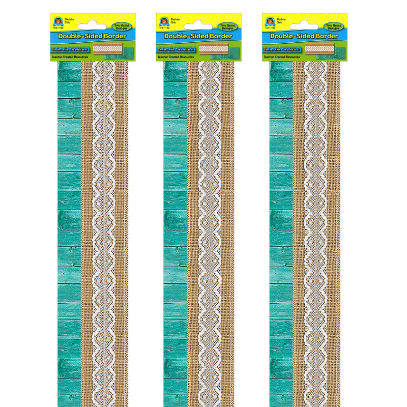 Shabby Chic Double-Sided Border, 36 Feet Per Pack, 3 Packs