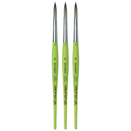 FIT Synthetics Student Brush, Synthetic, Acrylic & Tempera, Round, Series 373, Size 12, Pack of 3