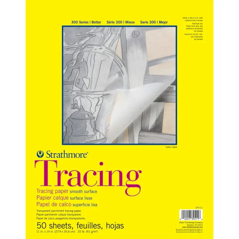 Strathmore 300 Series Tracing Paper Pad, Tape Binding, 50 Sheet, 11x14 inch, 1 Count