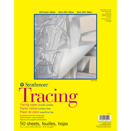 Strathmore 300 Series Tracing Paper Pad, Tape Binding, 50 Sheet, 11x14 inch, 1 Count