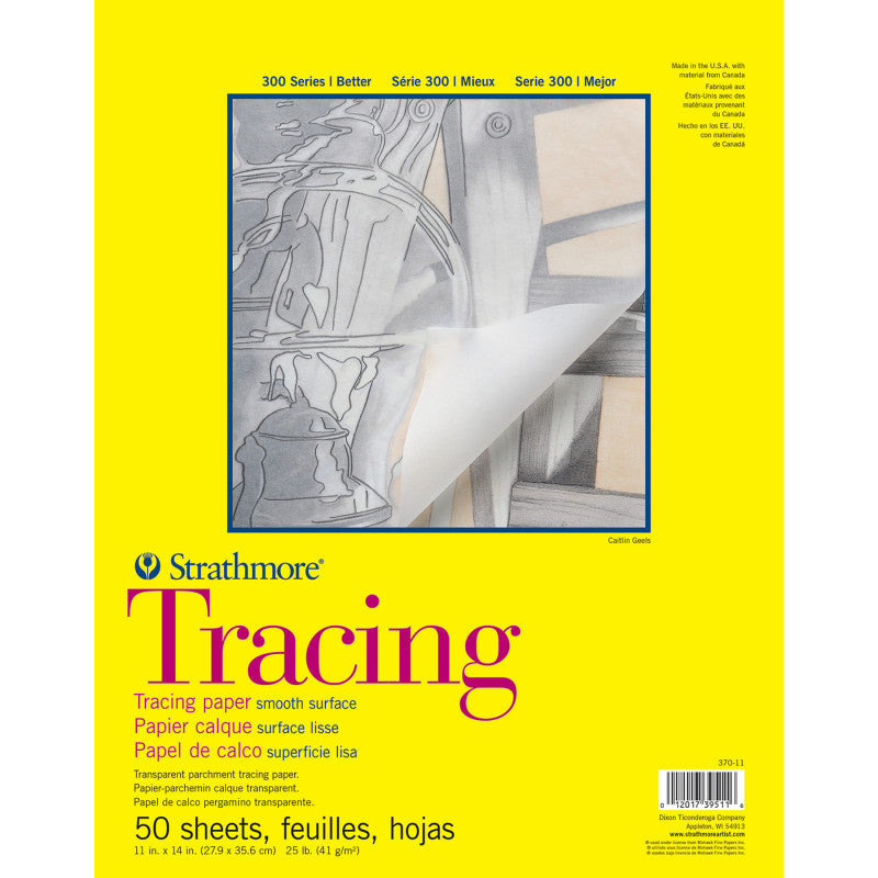 Strathmore 300 Series Tracing Paper Pad, Tape Binding, 50 Sheet, 11x14 inch, 1 Count