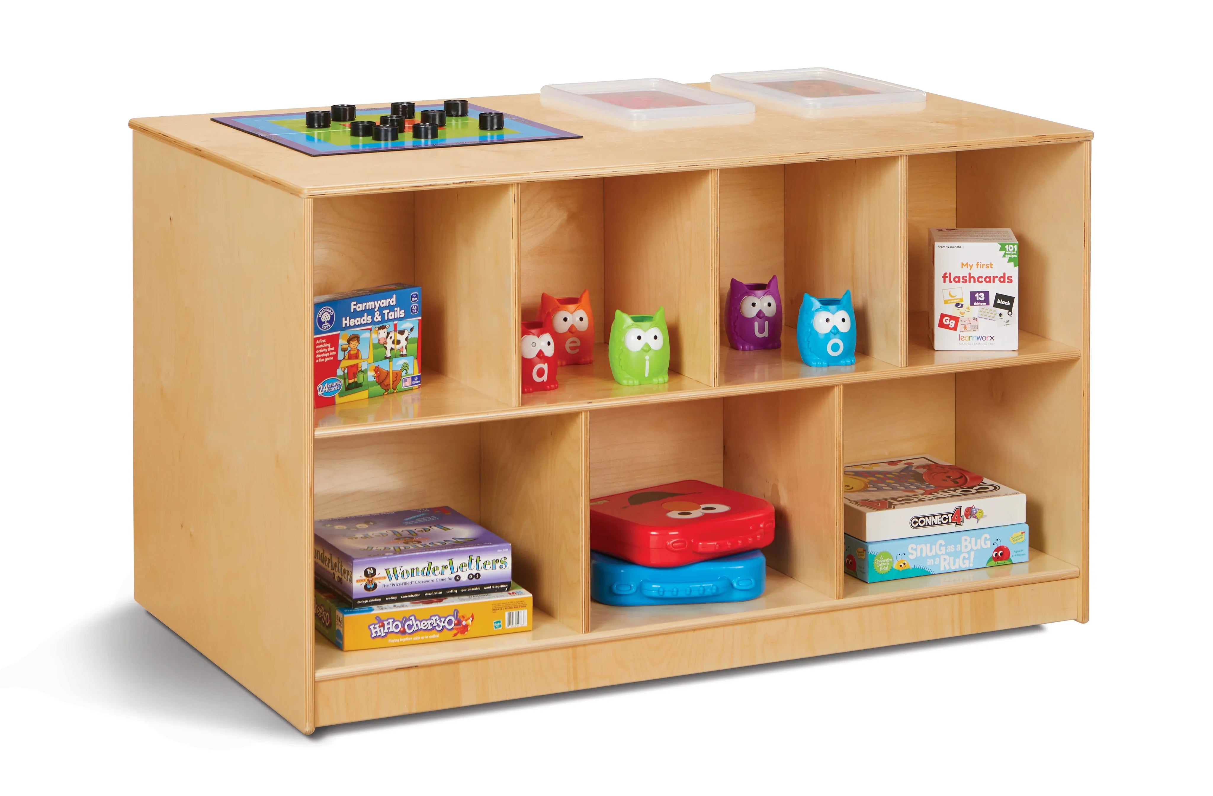 Jonti-Craft® Mobile Twin Storage Island - with Colored Trays