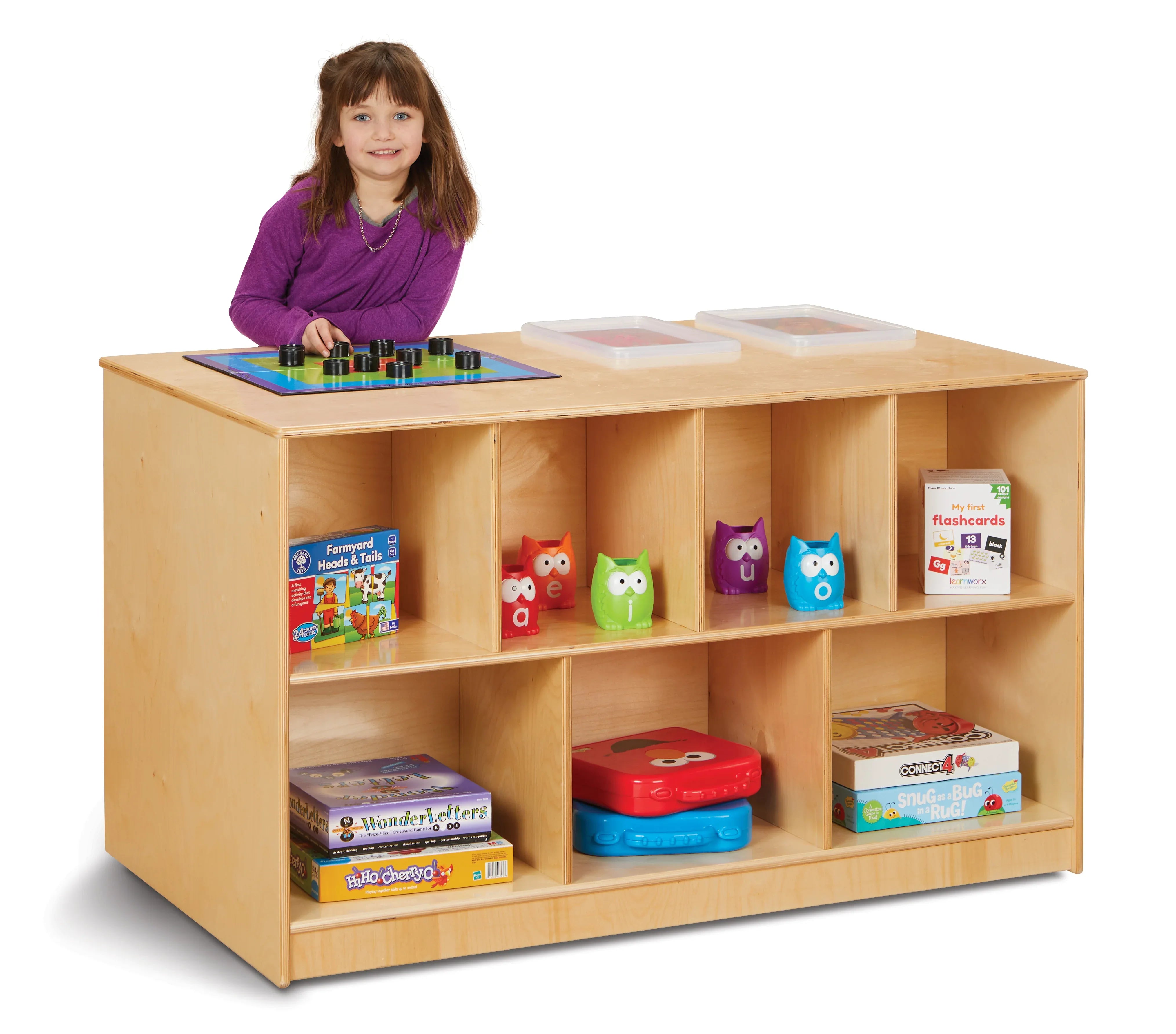 Jonti-Craft® Mobile Twin Storage Island - with Colored Trays