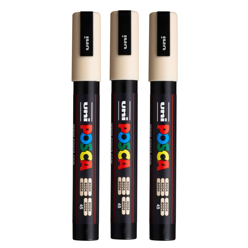 PC-5M Paint Markers, Medium Bullet Tip (1.8-2.5 mm), Beige, Pack of 3