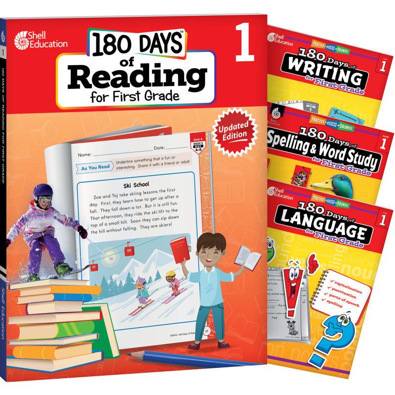 180 Daysâ¢ Phonics, High-Frequency Words, Reading 2nd Edition, and Printing, Grade 1, 4-Book Set