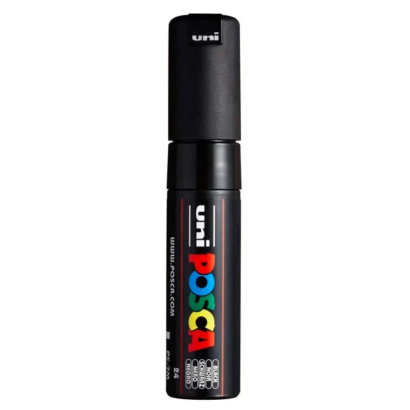 uni® POSCA PC-7M Water-Based Paint Markers, Broad Tip (4.5-5.5mm), Black