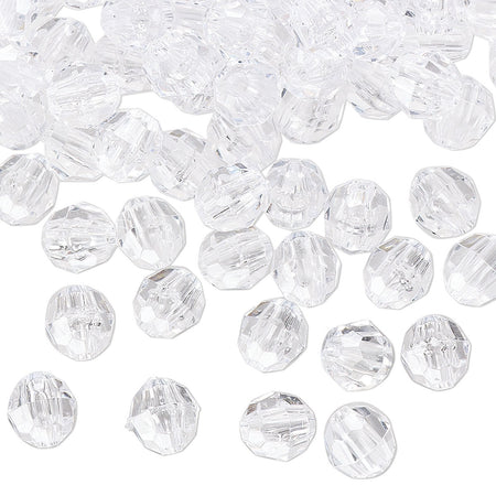 6mm Faceted Beads – Transparent Crystal Clear – 1080/ Pack (21609)
