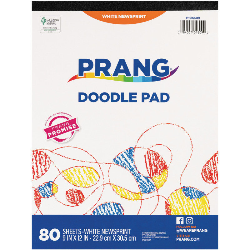 Doodle Pad, White, 9" x 12", 80 Sheets