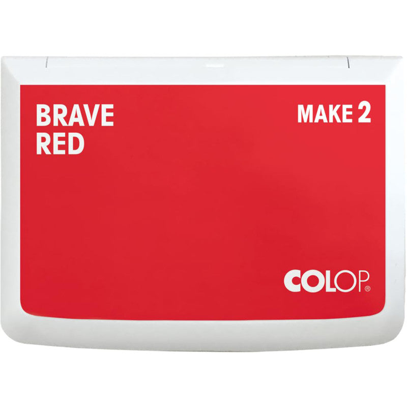 Make 2 Water-Based Acid-Free Craft Ink Stamp Pad, 2.75 x 4.25 Inches, Brave Red