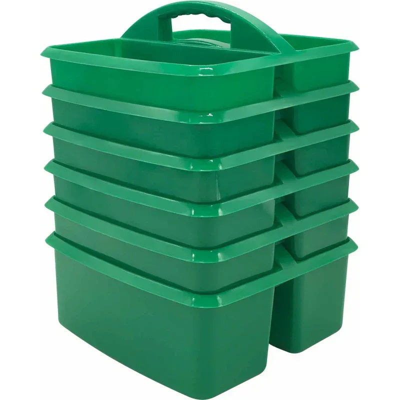 Green Plastic Storage Caddy, Pack of 6
