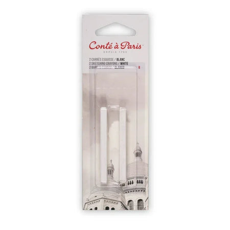 Carrés Esquisse Sketching Pastel Crayons, White B, Pack of 2