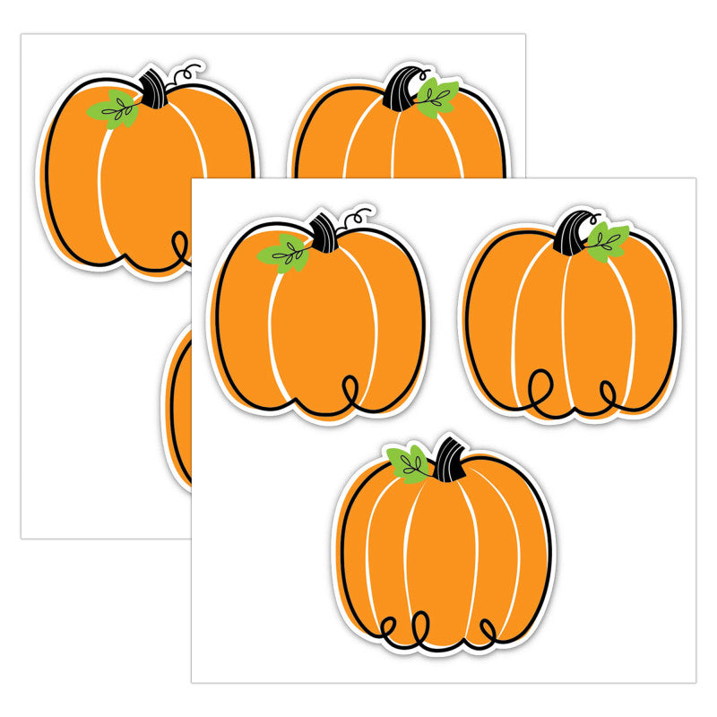 Core Décor Doodle Pumpkin 6" Designer Cut-Outs, 36 Per Pack, 2 Packs