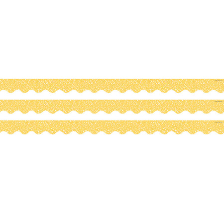 Composition Yellow Scalloped Border Trim, 35 Feet Per Pack, 3 Packs