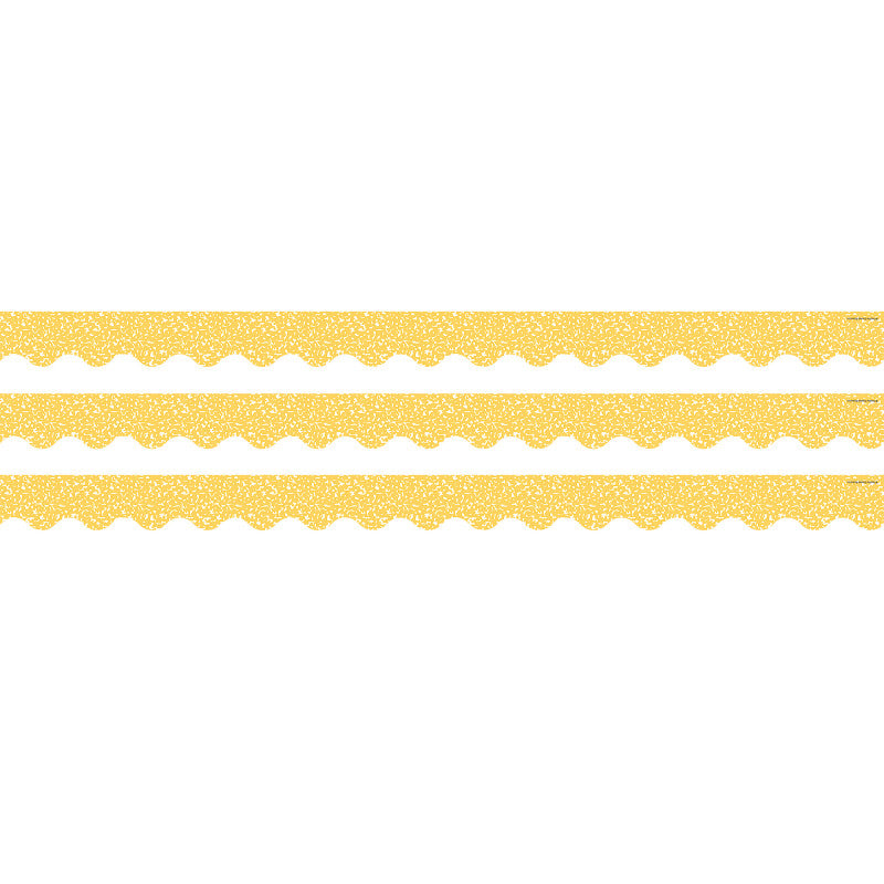Composition Yellow Scalloped Border Trim, 35 Feet Per Pack, 3 Packs