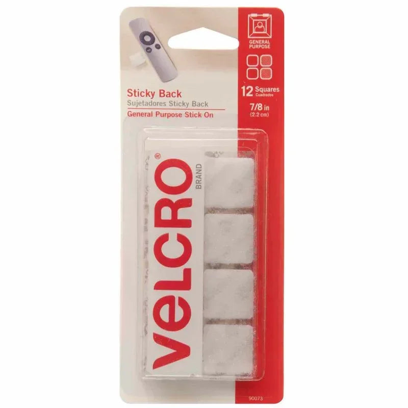 Sticky Back Squares, 7/8", White, 12 Sets