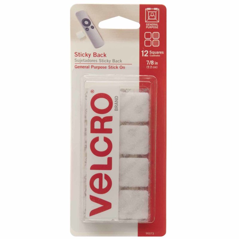 Sticky Back Squares, 7/8", White, 12 Sets