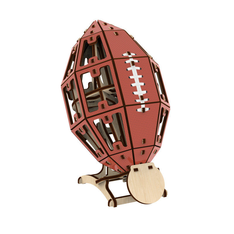 American Football Wooden Model Kit, Red, 57 Pieces