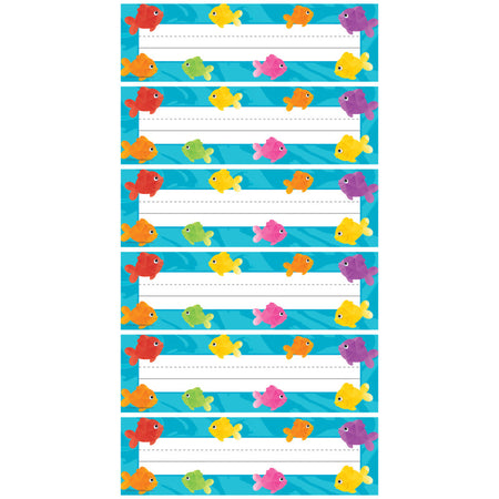 Colorful Fish Flat Name Plates, 36 Per Pack, 6 Packs