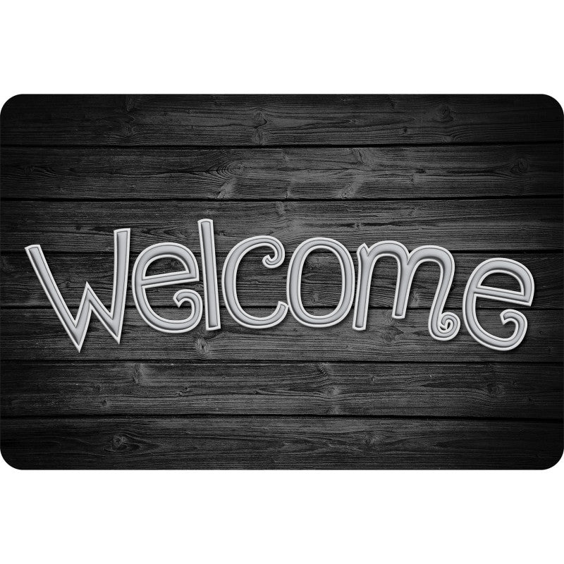 The Original Fun Mat&trade;, Welcome Mat, 15.5" x 23.5", Black Wood Welcome