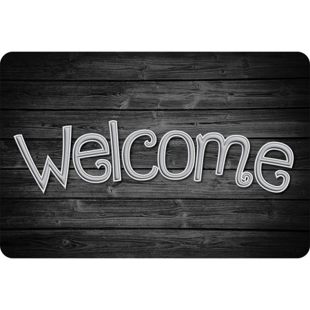 The Original Fun Mat&trade;, Welcome Mat, 15.5" x 23.5", Black Wood Welcome