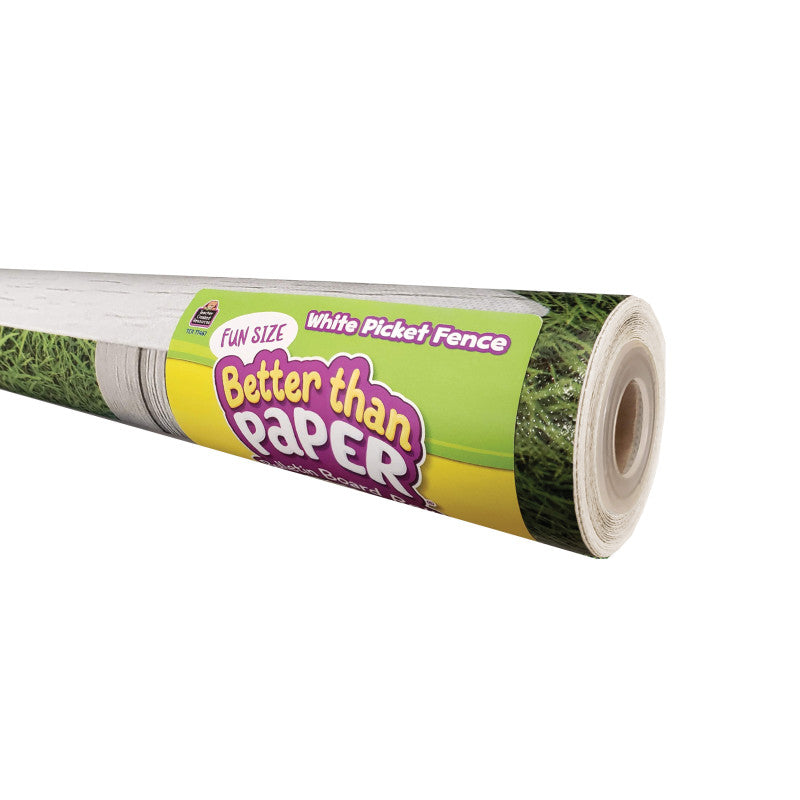 Fun Size Better Than Paper&reg; Bulletin Board Roll, 18" x 12', White Picket Fence