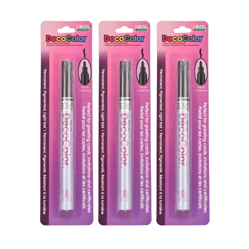 DecoColorÂ® Paint Marker, Fine Tip, 200-S, Dark Brown #18, Set of 3