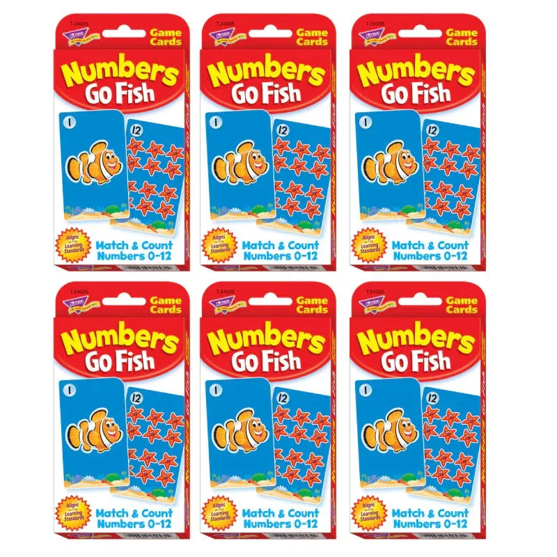 Challenge Cards&reg; Numbers Go Fish, 6 Sets
