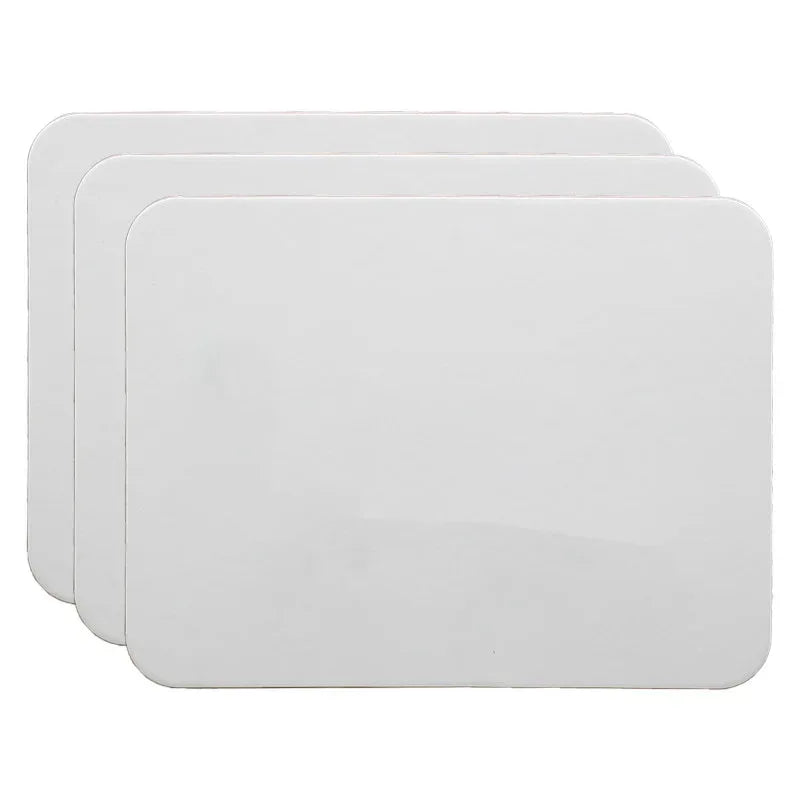 Two-Sided Magnetic Dry Erase Board, Blank/Blank, 9" x 12", Pack of 3