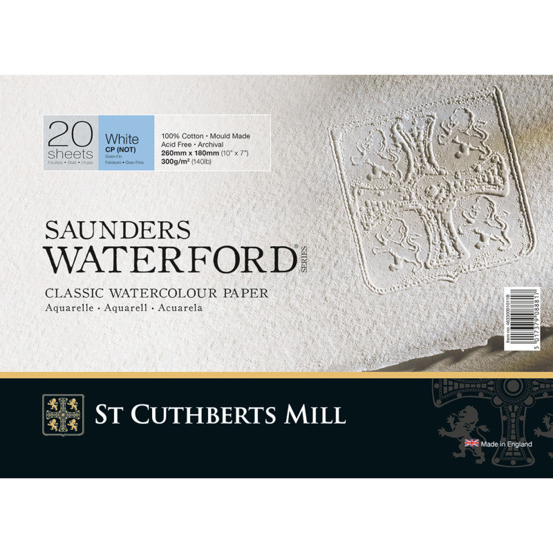 Saunders Waterford Watercolor Block, Cold Pressed, White, 140lb/300gsm, 20 Sheet, 10x7 inch, 1 Count 6c165df8fc0a523491e1476314b34b09cbcab73a