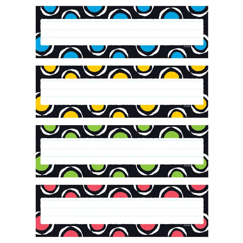 Bold Strokes Circles Desk Toppers&reg; Name Plates Var.Pk., 32 ct