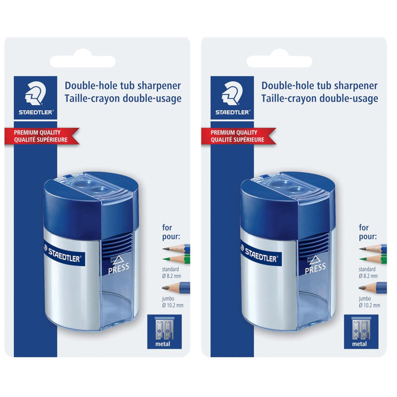 Personal Pencil Sharpener, Dual-Size, Safety Lock Lid, Set of 2
