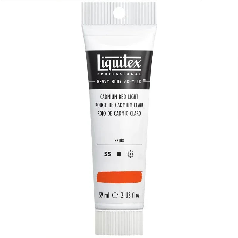 Professional Heavy Body Acrylic Paint, 59 mL Tube, Cadmium Red Light