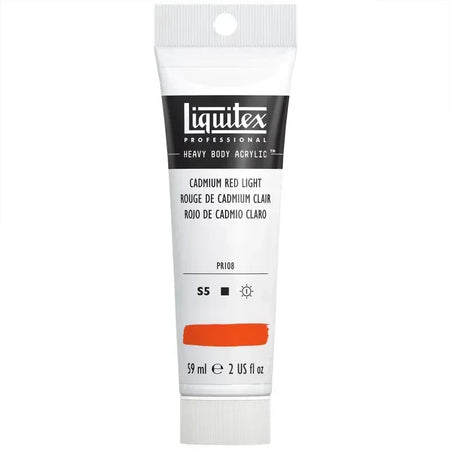 Professional Heavy Body Acrylic Paint, 59 mL Tube, Cadmium Red Light