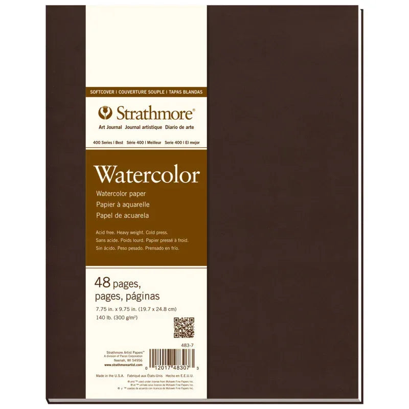 400 Series Art Journal Watercolor Paper, Soft Cover Binding, 48 Page/24 Sheet, 7.75x9.75 inch, 1 Count