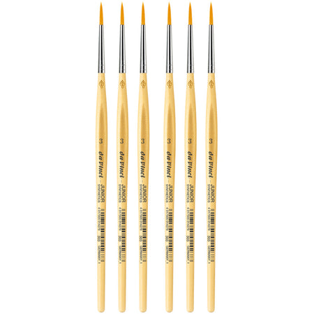 JUNIOR Synthetics Student Brush, Synthetic, Tempera, Round, Series 303, Size 3, Pack of 6