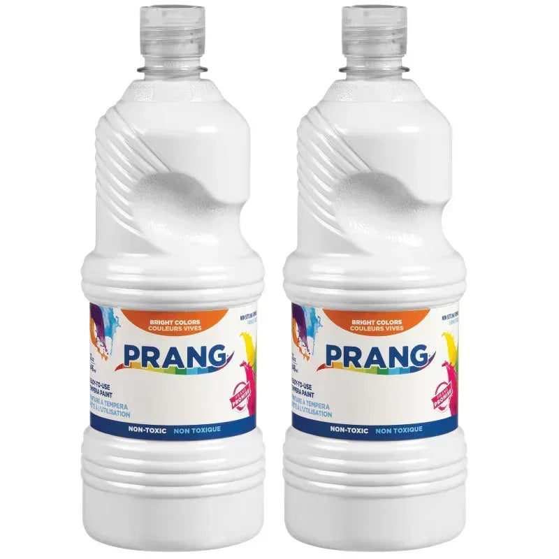 Ready-to-Use Tempera Paint, White, 32 oz, Pack of 2