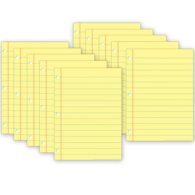 Smart Poly&reg; PosterMat Pals&trade; Space Savers, 13" x 9-1/2", Yellow Notebook Paper, Pack of 10