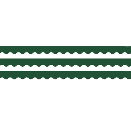 Pine Green Scalloped Border Trim, 35 Feet Per Pack, 3 Packs
