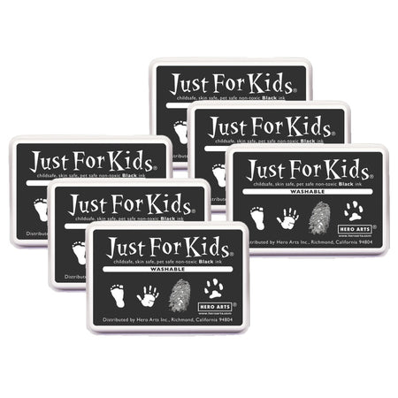 Just for Kids&reg; Washable Ink Pad, Black, Pack of 6