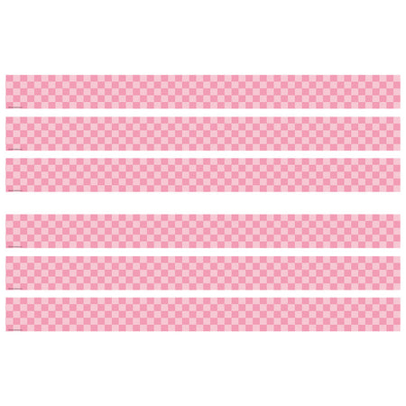 Cool for School Pink Checkers Straight Border Trim, 35 Feet Per Pack, 6 Packs