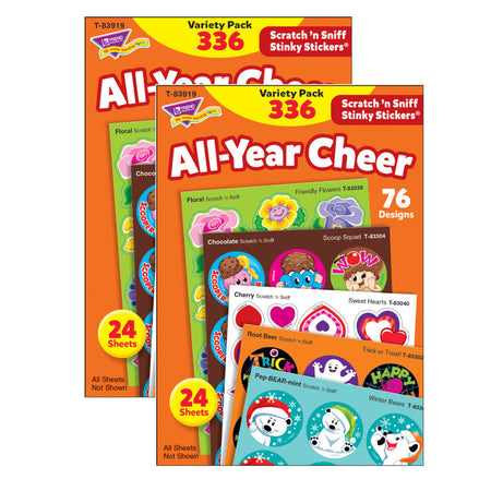 All Year Cheer Stinky Stickers&reg; Variety Pack, 336 Count Per Pack, 2 Packs