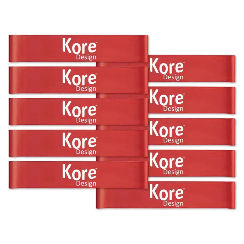 Fidget Kick Bands, Silicone, 12" to 24", Red, Pack of 10