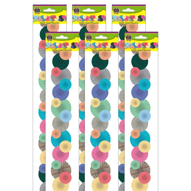 Home Sweet Classroom Fans Die-Cut Border Trim, 34 Feet Per Pack, 6 Packs