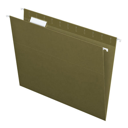 Recycled Hanging Folders, Letter Size, Standard Green, 1/5 Cut, Box of 25