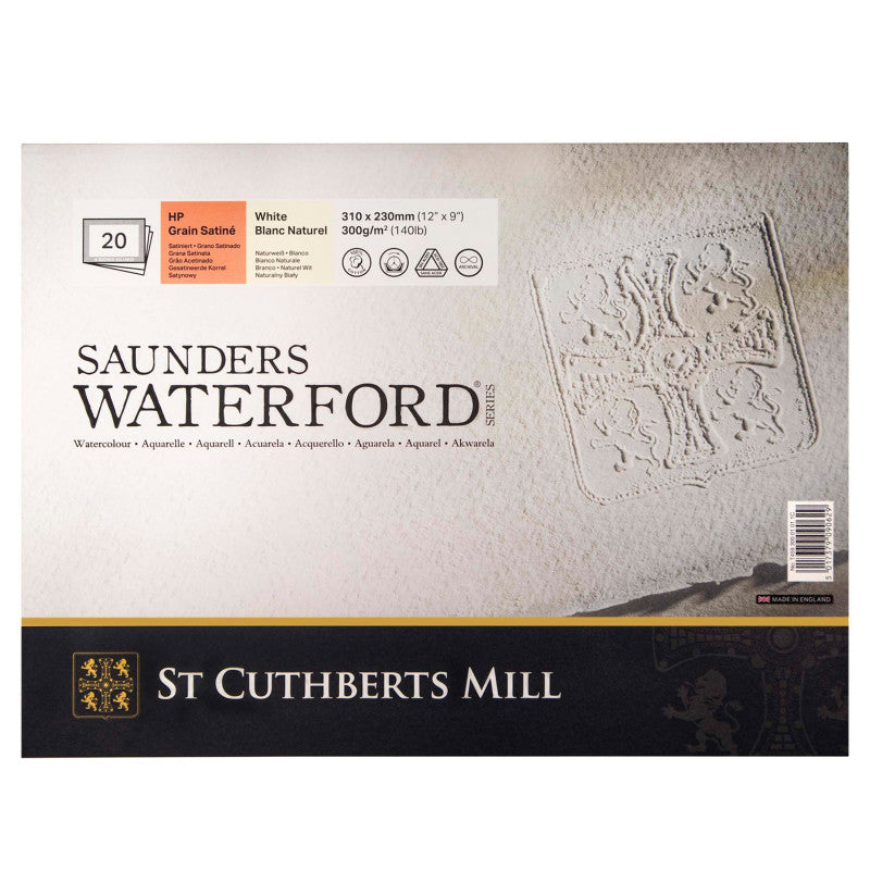 Saunders Waterford Watercolor Block, Hot Pressed, White, 140lb/300gsm, 20 Sheet, 12x9 inch, 1 Count 6ef03f6637bd65f58694332498dfb232f48c921c