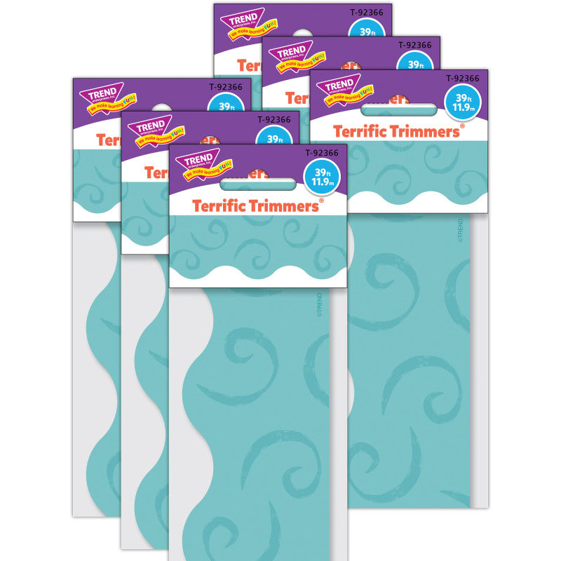 Teal Swirls Terrific Trimmers&reg;, 39 Feet Per Pack, 6 Packs