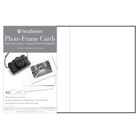 Photo Frame Cards & Envelopes, Plain Border, 5x6.875 inch, 40 Pack