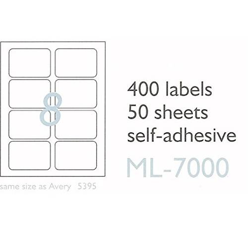 MACO Laser/Ink Jet White Name Badge Labels 400 Per Box (ML-7001) Red Border